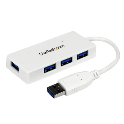 Afbeelding van StarTech.com Draagbare 4 poorts SuperSpeed USB 3.0 hub wit