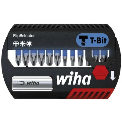 Afbeelding van Wiha Bitset FlipSelector T bit 25 mm Phillips, Pozidriv, TORX® 14 delig 1/4&quot; C6,3 41824