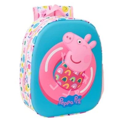 Afbeelding van Kinderrugzak Peppa Pig Blauw Wit Roze 27 x 33 10 cm 3D