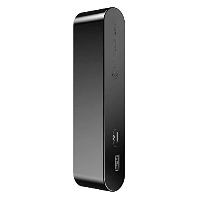 Afbeelding van Scosche BaseLynx verticaal laadstation met 2 poorten, USB C 18 W en A, 12 W, zwart