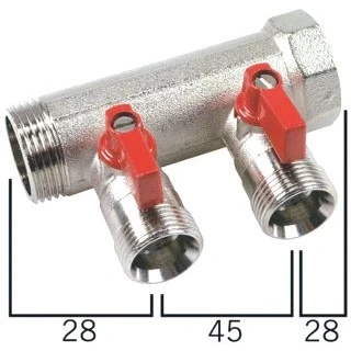Afbeelding van Henco verdeler met bolkraan 1&quot; x