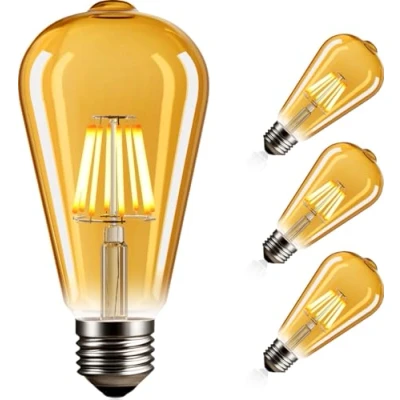Afbeelding van NUODIFAN Edison Vintage dimbare gloeilamp, 3 stuks, 8 W, ledlamp, 800 lumen, warmwit, E27, retro ideaal voor verlichting in huis, café, bar, enz