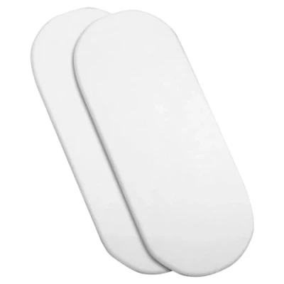 Afbeelding van Bloomsbury Mill Moses Mandlakens 2 stuks 28 x 75 cm 100% huidgevoelig biologisch katoen zacht en ademend hoeslaken voor babybeddengoed matrassen effen wit