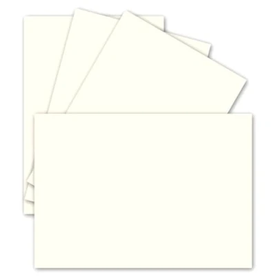 Afbeelding van 50 enkele kaarten, DIN A6, 10,5 x 14,8 cm, 240 g/m², natuurlijk wit, gekleurd karton, knutselpapier, knutselkarton, knutselkaarten, blanco ansichtkaarten