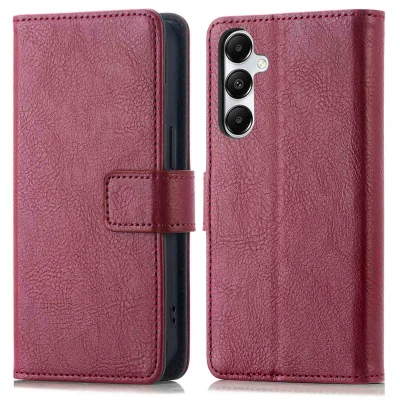 Afbeelding van Samsung Galaxy S25 Plus Hoesje Kunstleder imoshion Bookcase Donkerrood Telefoonhoesje