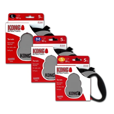 Afbeelding van Kong Retractable Leash Terrain 5m Grey Large