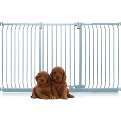 Afbeelding van Bettacare Extra Tall Elite Hondenhek Assortiment, 197cm 206cm (23 opties beschikbaar), Mat Grijs, Hoog 100cm in Hoogte, Traphekje Zonder Boren Hek voor Honden en Puppy&#039;s, Huisdier Hond Barrière, Eenvoudige Installatie