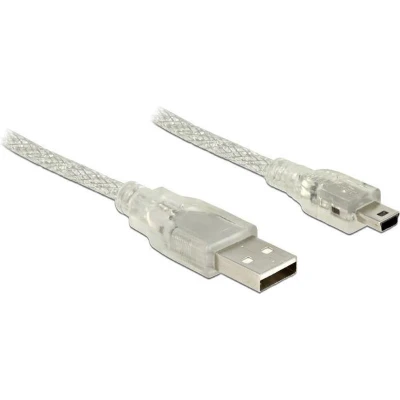 Afbeelding van Delock Kabel USB 2.0 Type A Man &gt; Mini B 3 m transparant