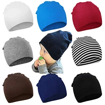 Afbeelding van DRESHOW 8 pak Baby Beanie Newborn Toddler Zachte Gebreide Muts Ziekenhuis Hoedjes voor Jongens Infant Cap Beanies