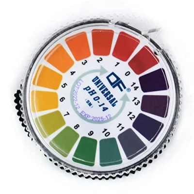 Afbeelding van 1 rol pH teststrips 5 m/rol, meetbereik 0 14, papier, drinkwater op rol, lakmosa indicator, universeel zuurtest, lichaamsindicator, waarde