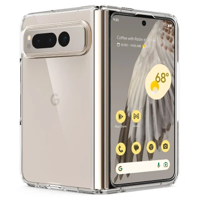 Afbeelding van Google Pixel Fold Hoesje Kunststof Spigen Backcover/Hardcase Transparant Telefoonhoesje Shockproof/Valbescherming