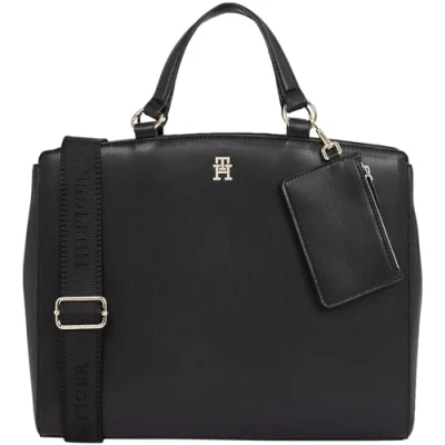 Afbeelding van Tommy Hilfiger Monotype Satchel SET Handtas, Dames, Maat: One Size, Black