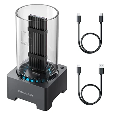 Afbeelding van GRAUGEAR M.2 NVMe &amp; NGFF SSD Docking Station USB 3.2 Gen2 10Gbps, Inclusief Koelventilator en Accessoires, Zonder Gereedschap