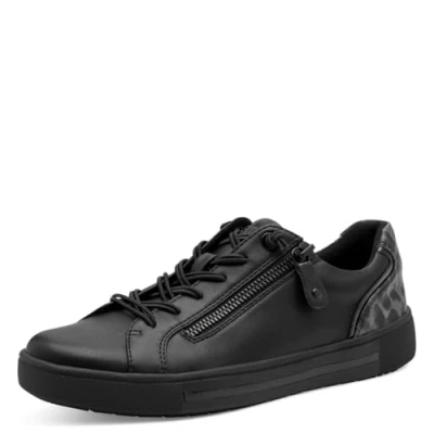 Afbeelding van Jana Laced Vegan sneakers voor dames, zwart/leo, 42 EU, Black Leo, EU