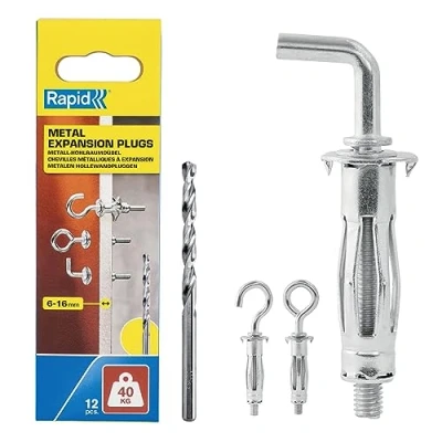 Afbeelding van Rapid Hollewandplug Schroefhaak, Schroefoog en Schroefduim 40 kg draaggewicht 5001557