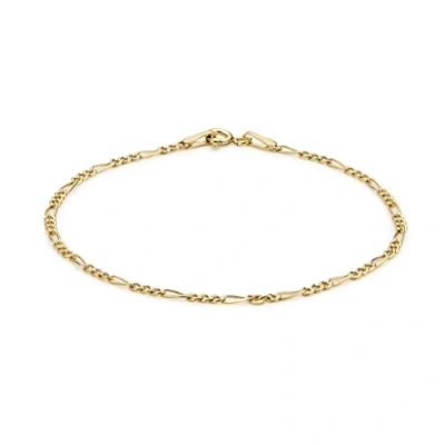 Afbeelding van Carissima Gold Dames 9k (375) geelgoud Hollow Figaro enkelbandje, 2325.5 cm/2 mm, goud, geen steen,