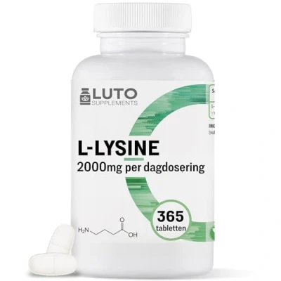Afbeelding van L Lysine 2000 365 tabletten 1000 mg per ÉÉN tablet Van plantaardige fermentatie Zonder ongewenste toevoegingen Hoog gedoseerd Veganistisch Vit4ever