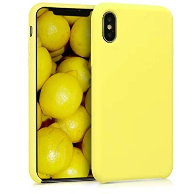 Afbeelding van kwmobile telefoonhoesje compatibel met Apple iPhone X hoesje Zachte case voor smartphone Back cover in pastelgeel