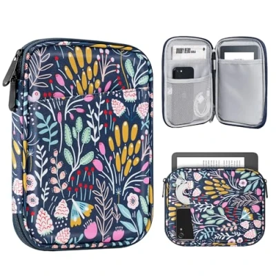 Afbeelding van TiMOVO 6 7 inch Sleeve Case met kleine tas, compatibel Kindle 2022 Paperwhite 11. Gen 2021/Kindle 10e 2019, Oasis 2019/2017, e reader (8e 2016), kleurrijke bloem
