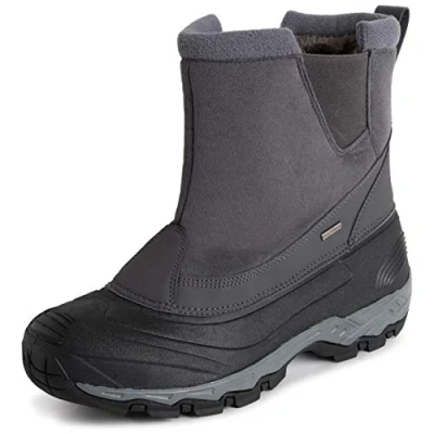 Afbeelding van Polar waterdichte herenzool diep loopvlak volledig namaakbont gevoerde winterbestendige snowboots grijze pull UK9 / EU43 YC0685