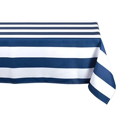 Afbeelding van DII Cabana Stripe Outdoor Tafelblad Collectie, vlek en kreukbestendig &amp; waterdicht, rechthoekig tafelkleed, 60 x 84 cm, nautisch blauw