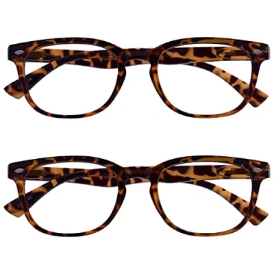 Afbeelding van UV Reader Bruine schildpad leesbril waarde 2 pack designstijl heren vrouwen UVR2PK014 +2,00