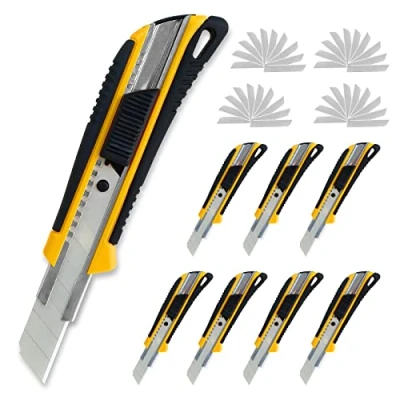 Afbeelding van CCLIFE 8 stuks cuttermessen 18 mm, tapijtmes met veiligheidsslot incl. 40 reservemessen