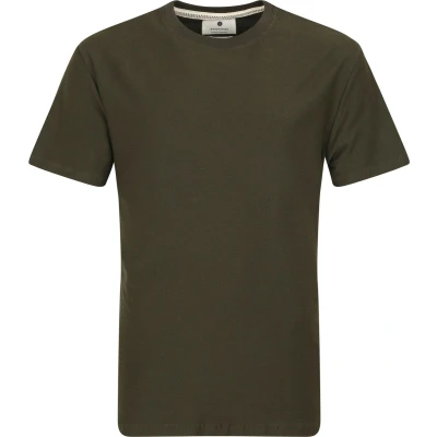 Afbeelding van Anerkjendt Akkikki T Shirt Donkergroen maat M Heren met Regular fit Pasvorm Duurzaam Suitable Herenkleding