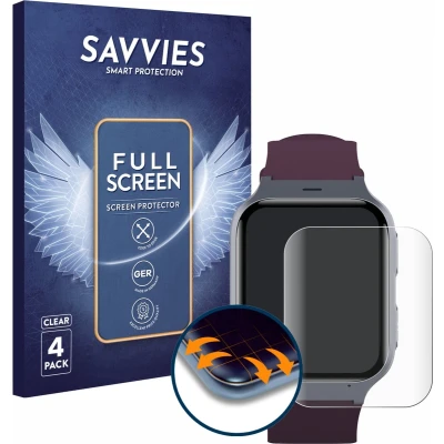 Afbeelding van Savvies Screenprotector voor TCL Safety Watch MT43AX Folie Beschermfolie transparant volledig dekking (4 Stuks)
