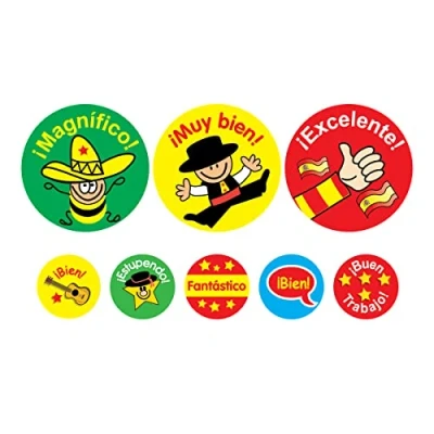 Afbeelding van SuperStickers Spaanse lofstickers, 1240 stuks bumperstickers, in gemengde maten, perfect voor leraren.