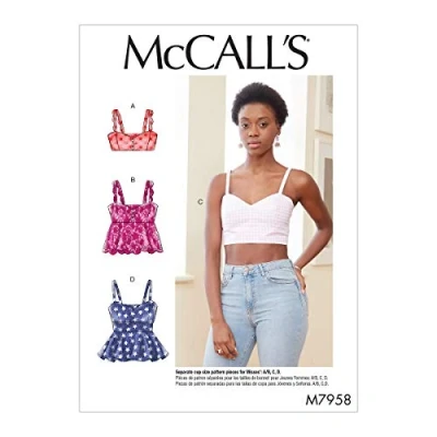 Afbeelding van McCall&#039;s McCalls M7958A Misses&#039; Tops, Papier, WIT, diverse