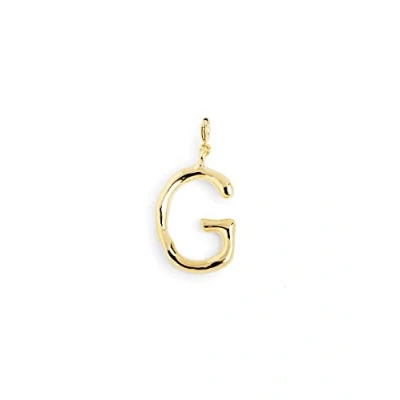 Afbeelding van SINGULARU Charm Letter XL. Hanger met Initiaal in Messing 18Kt Goud Plating. Combineerbaar Ketting. Sieraden voor Vrouwen. G