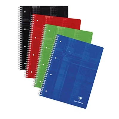 Afbeelding van Collegeblok Clairefontaine Studium A4+ 4 gaats 80blz ruit 5x5mm assorti Omdoos a 5 pak x 1 stuk stuks