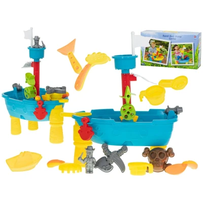 Afbeelding van 25 delige piratenschip zand of watertafel Waterspeeltafel zandbak met accessoires