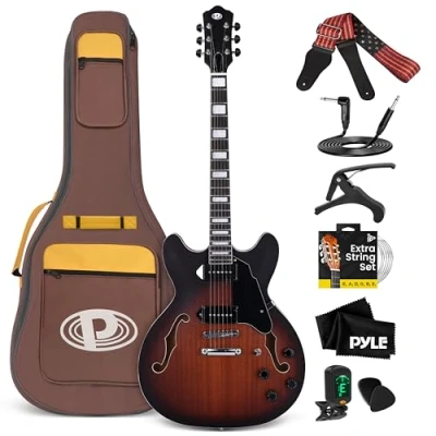 Afbeelding van Pyle Elektrische Gitaar Gitaarset Volledige Maat Jazz Instrument Kit met Gigbag Matte Afwerking