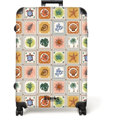 Afbeelding van NoBoringSuitcases.com® Koffer groot Reiskoffer lichtgewicht Zomerse tegeltjes print Rolkoffer met 4 wielen Grote trolley XL 98 liter bagage