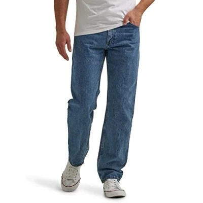 Afbeelding van Wrangler Authentics Men&#039;s Classic 5 Pocket Regular Fit Cotton Jean, Vintage Blauw Grijs, 34W x 32L