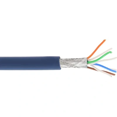 Afbeelding van S/FTP CAT6a 10 Gigabit netwerkkabel met flexibele aders AWG26 LSZH / wit 100 meter