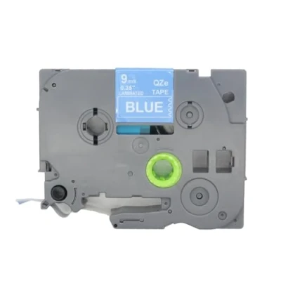 Afbeelding van BROVACS 1 pak wit op blauw gelamineerde labeltape compatibel voor Brother P Touch labelprinter TZ 525 TZe 9 mm 3/8 inch OPA4525
