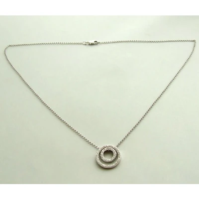 Afbeelding van Wit gouden collier met diamanten hanger
