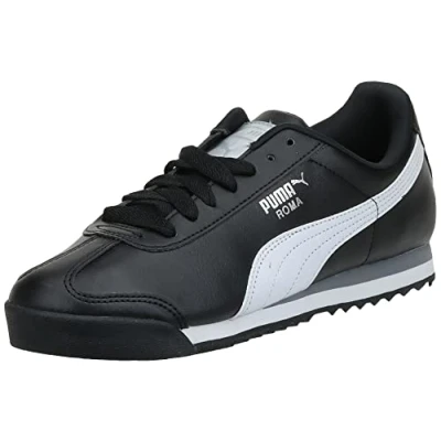Afbeelding van PUMA Roma Basic Sneaker voor heren, Zwart Wit SIlver, 40 EU