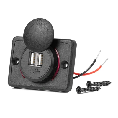 Afbeelding van Inbouw USB oplader 2 poorten 12 / 24V Met afdekkapje