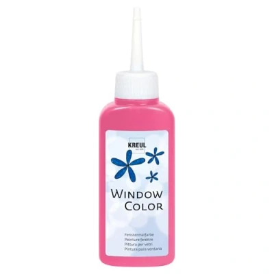 Afbeelding van KREUL 42784 Window Color lichtgevend roze 80 ml, raamverf op waterbasis, met gestructureerd oppervlak, voor glas, spiegels, tegels en andere gladde oppervlakken