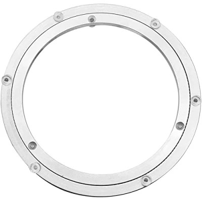 Afbeelding van Besimple draaitafel van aluminiumlegering, Heavy Duty draaibare Lazy Susan roterende lagerdraaitafel ronde eettafel gladde plaat hardware, 16&quot;, zilverachtig