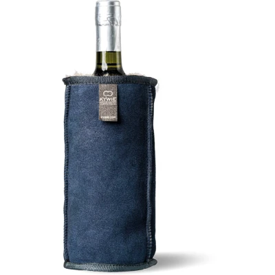 Afbeelding van KYWIE Wijnkoeler van 100% natuurlijk schapenvacht kleur: Blauw