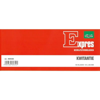Afbeelding van Kwitantieboekje Sigel Expres 84x205mm blok a 100 blad