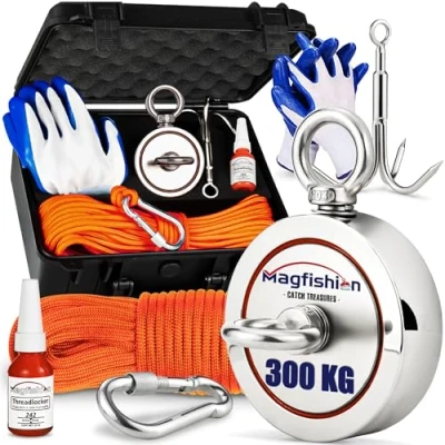 Afbeelding van Magfishion Magneetvissen Set 180 KG Vismagneet 20 Meter Lang Touw Zwarte Koffer voor Magneet Vissen