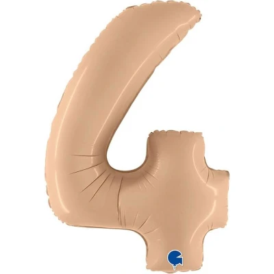 Afbeelding van Folieballon Cijfer 4 Satin Nude 100 cm
