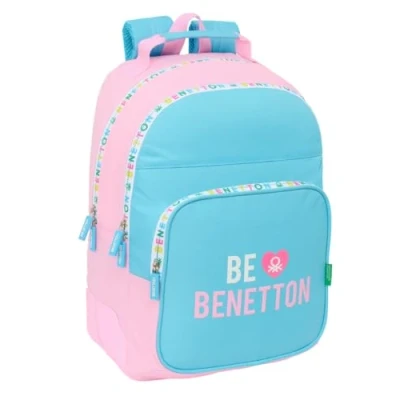 Afbeelding van Schoolrugzak Benetton Unique Roze Turkoois 32 x 42 15 cm