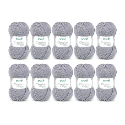 Afbeelding van Gründl Classico wol (OEKO TEX® gecertificeerd breigaren/haakgaren van 50% scheerwol (Merino superwash) &amp; polyacryl, 50 g/120 m, naalddikte: 3,5 4,5, 10 bollen à g), antraciet